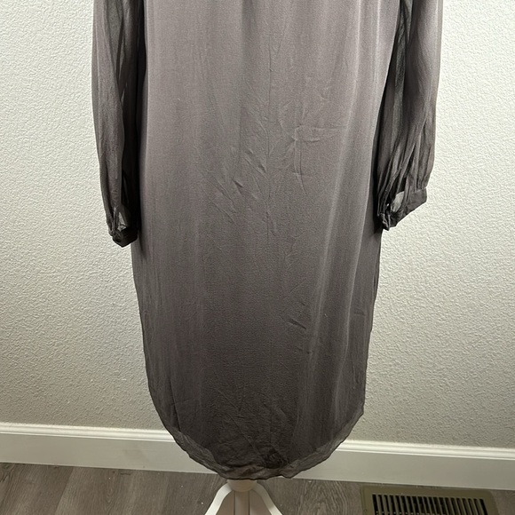 Crispin and Basilio 100% Silk Brown Long Sleeve Lagenlook Midi Dress Size Medium - Picture 8 of 10